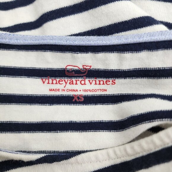 Vineyard Vines Long-Sleeve Striped Knit Top Women's Size XS Off White and Blue - Picture 7 of 8